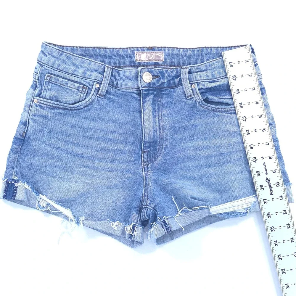 KUT from the Kloth Womens Shorts Jane 6 Blue Distressed High Rise Denim‎ Raw Hem
